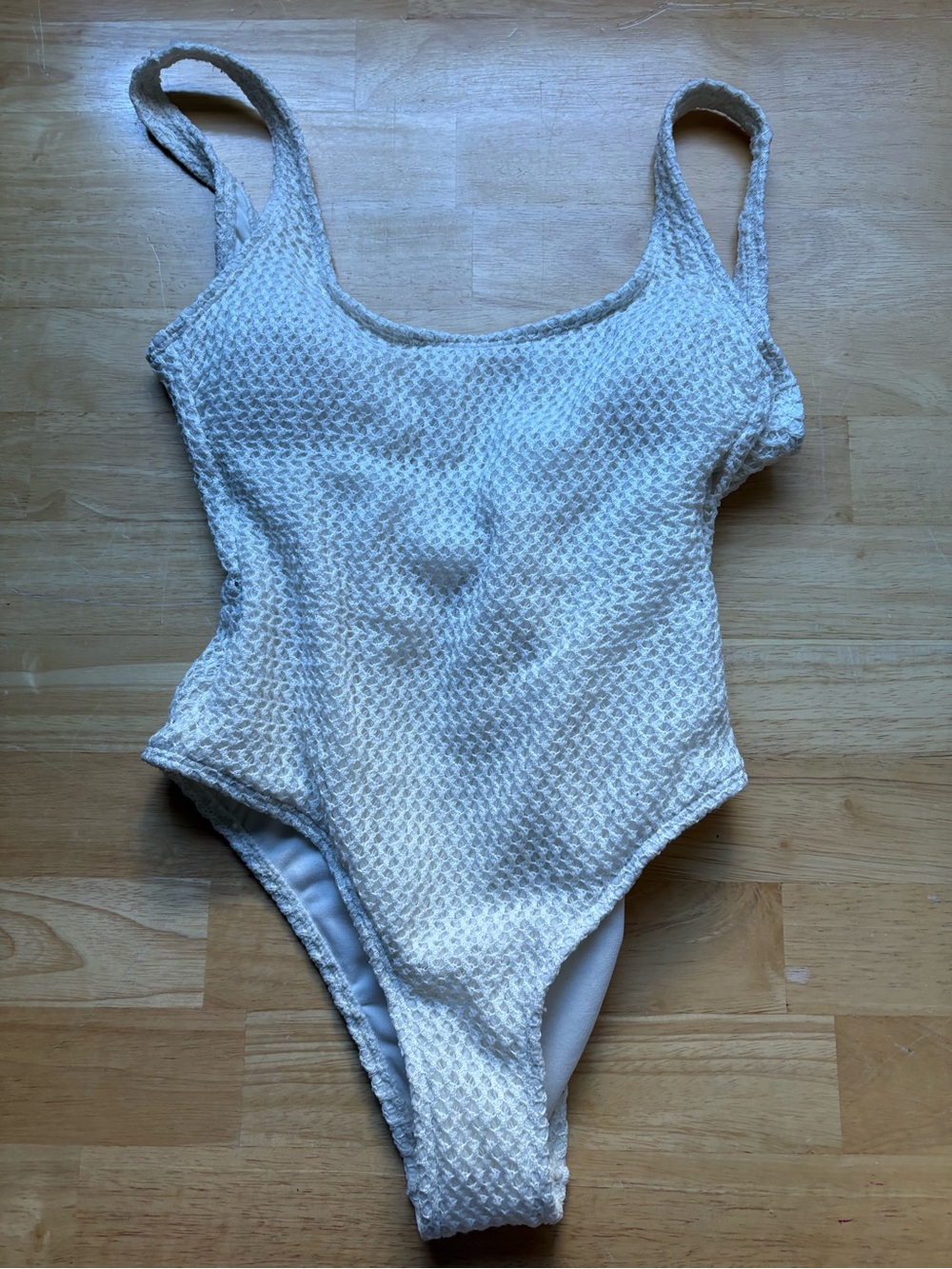 NOBO White Textured One-Piece Bikini Swimsuit